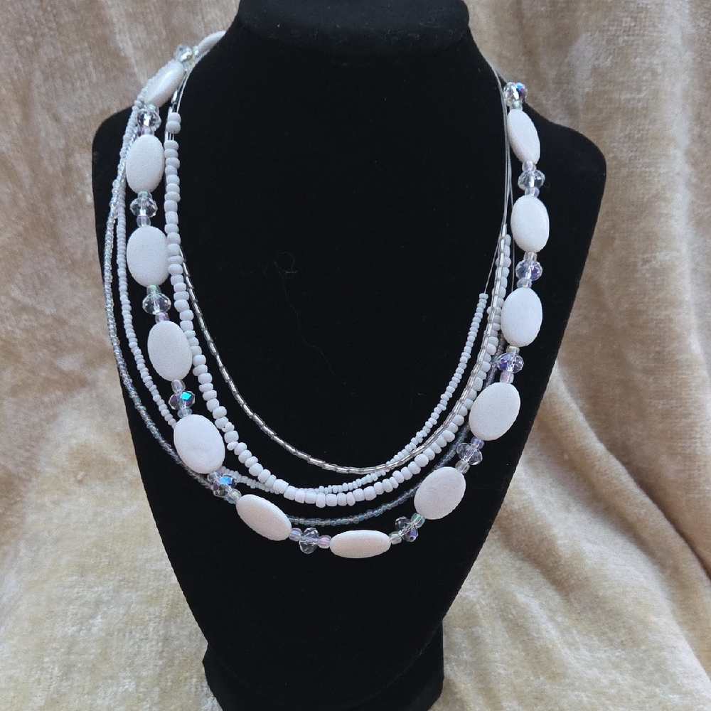 White Beaded Necklace